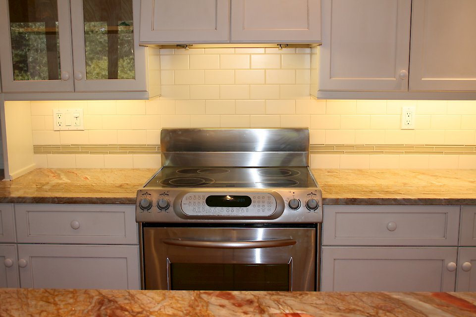 Stainless steel electric range.