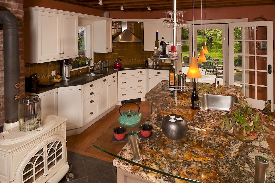 A custom Glass extension on the counter top.