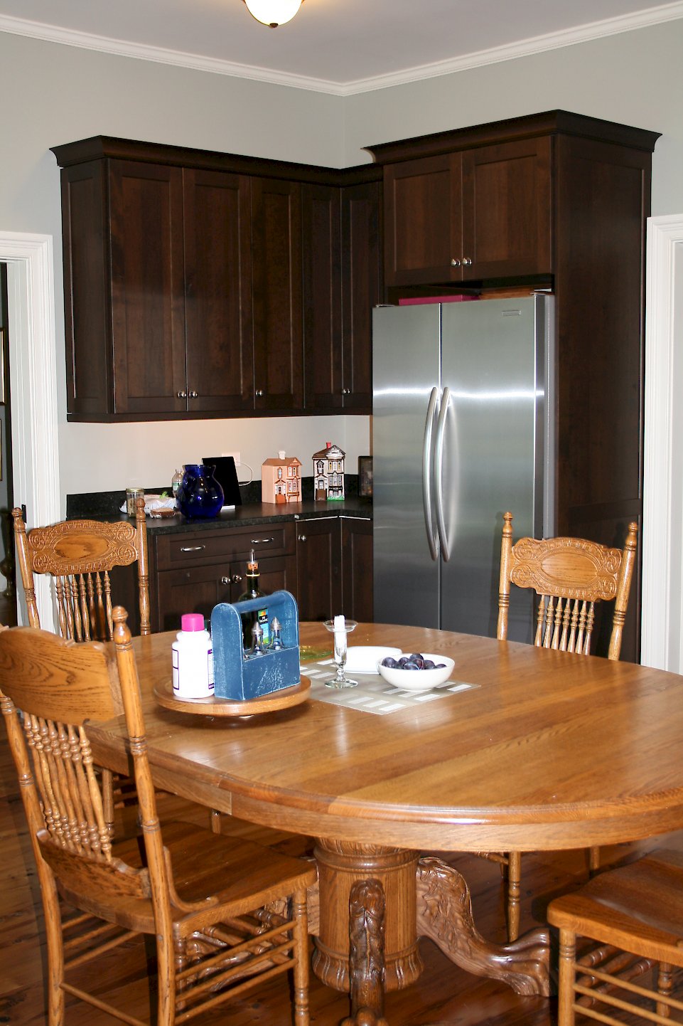 Refrigerator wall in the kitchen.