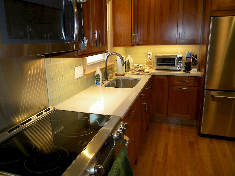 Caesarstone frosty carrina counter-tops with an eased edge.