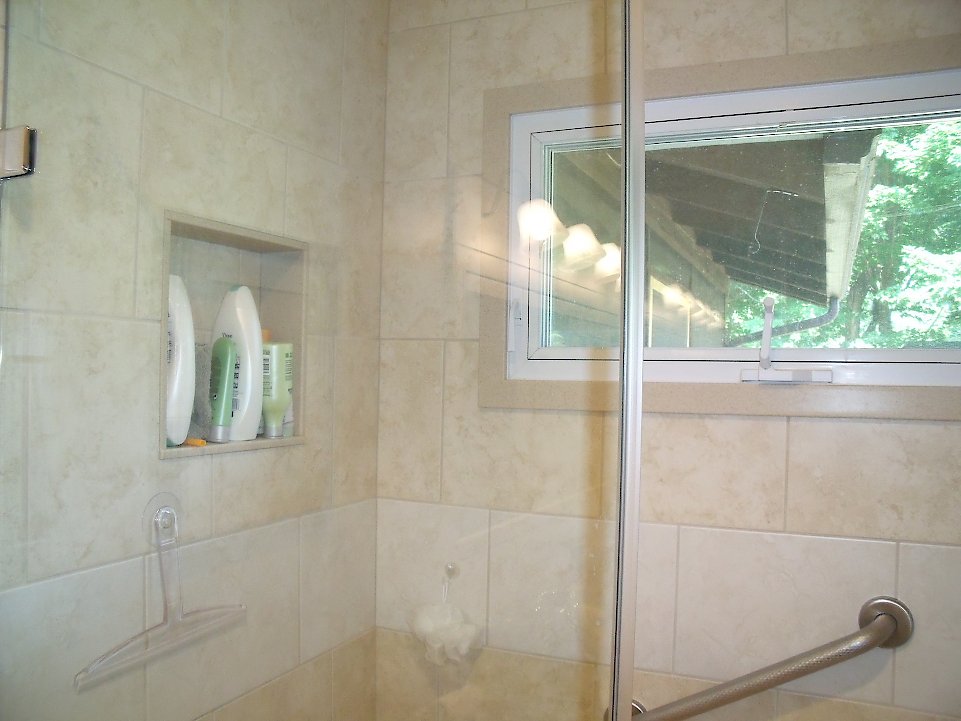 Corian Sierra Aurora shower niche.